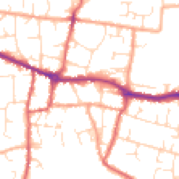 Daytime road noise heatmap for PE7 1BU