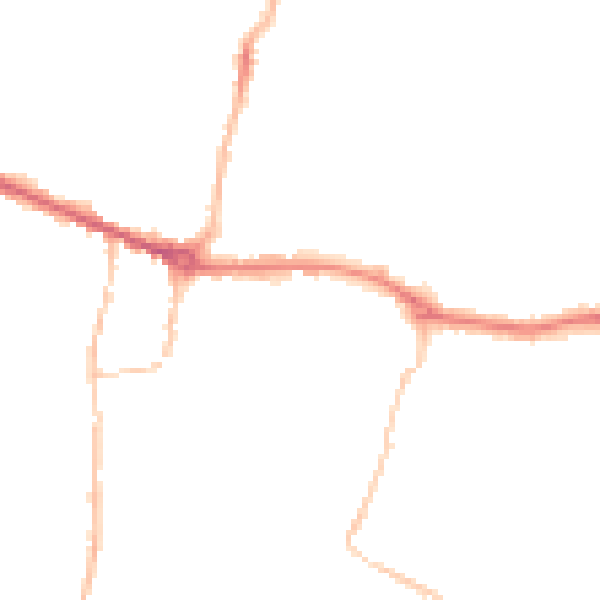 Night-time road noise heatmap for PE7 1BU