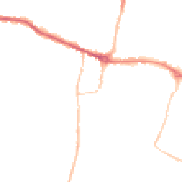 Night-time road noise heatmap for PE7 1DA