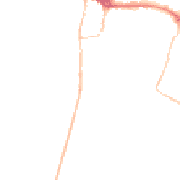 Night-time road noise heatmap for PE7 1DT