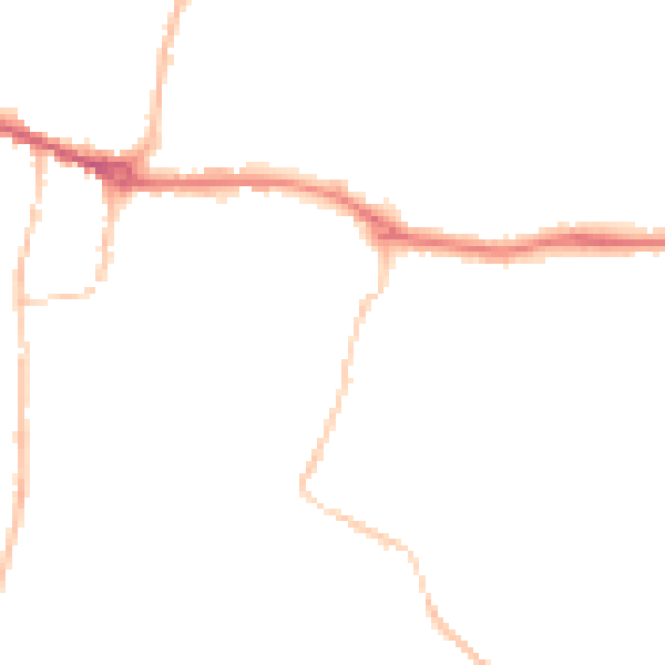 Night-time road noise heatmap for PE7 1GN
