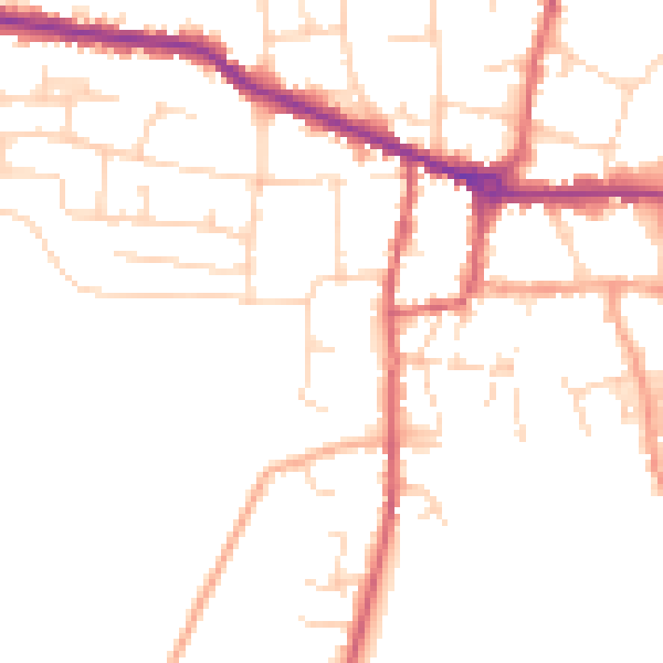 Daytime road noise heatmap for PE7 1JF