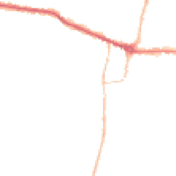 Night-time road noise heatmap for PE7 1JF