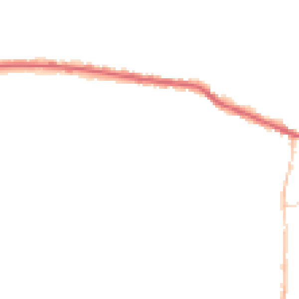 Night-time road noise heatmap for PE7 1LD