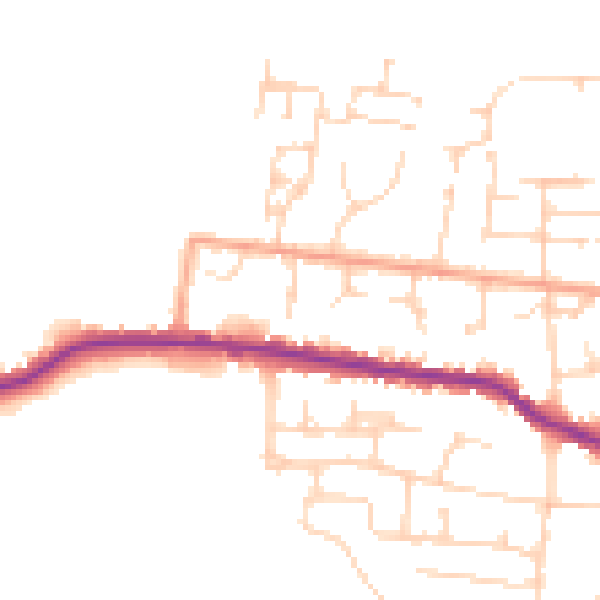 Daytime road noise heatmap for PE7 1LE