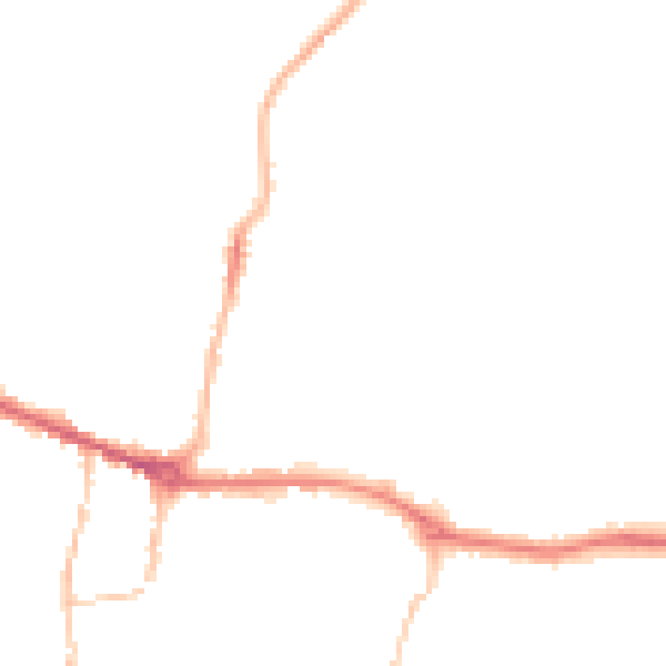 Night-time road noise heatmap for PE7 1QD