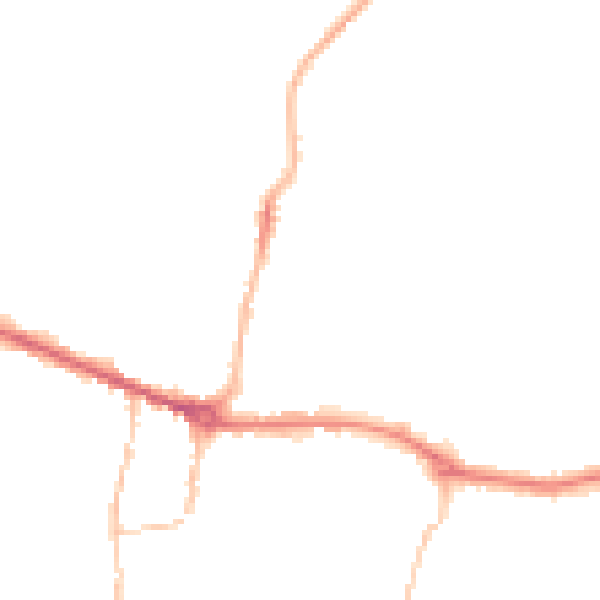 Night-time road noise heatmap for PE7 1QQ