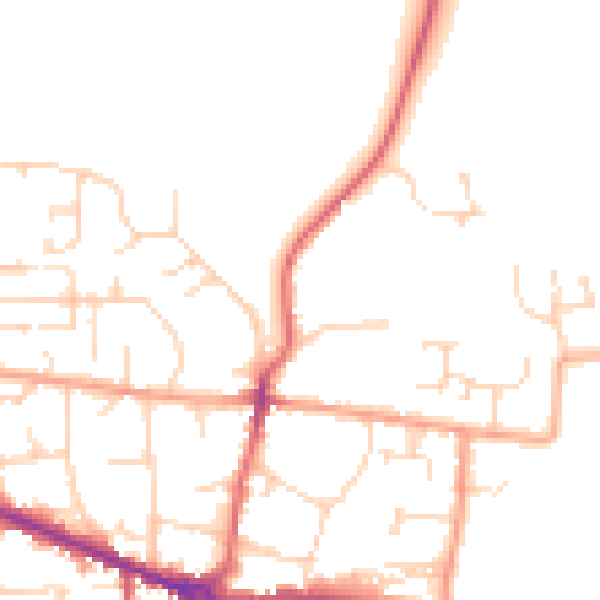 Daytime road noise heatmap for PE7 1RH