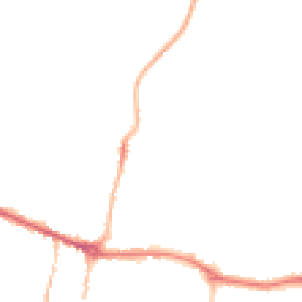 Night-time road noise heatmap for PE7 1RN