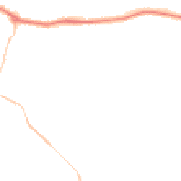 Night-time road noise heatmap for PE7 1SX