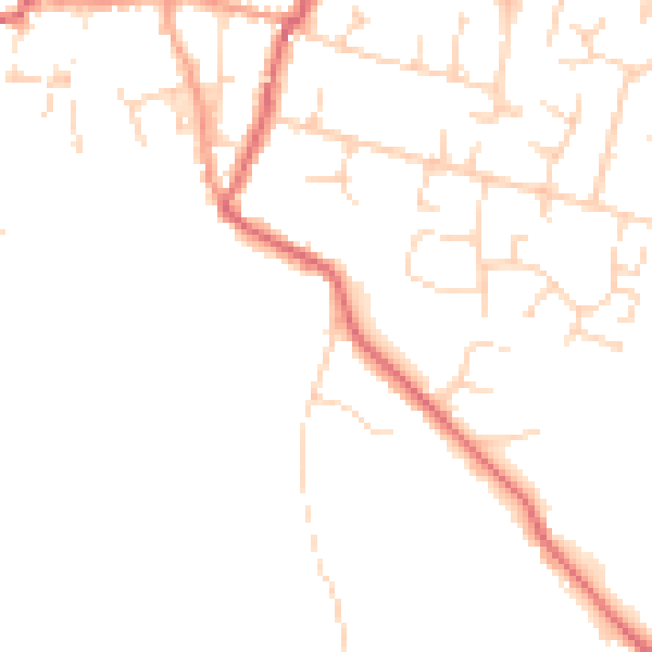 Daytime road noise heatmap for PE7 1UG