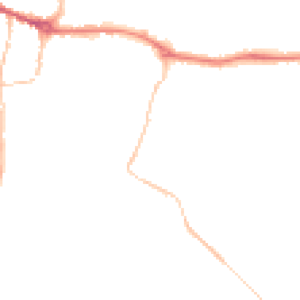 Night-time road noise heatmap for PE7 1UZ