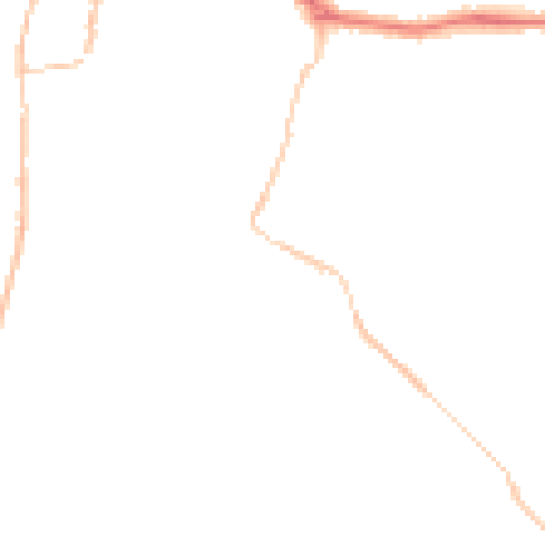 Night-time road noise heatmap for PE7 1WA