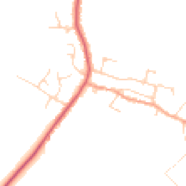 Daytime road noise heatmap for PE7 3AA
