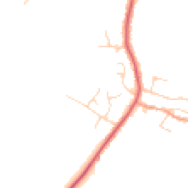 Daytime road noise heatmap for PE7 3AJ