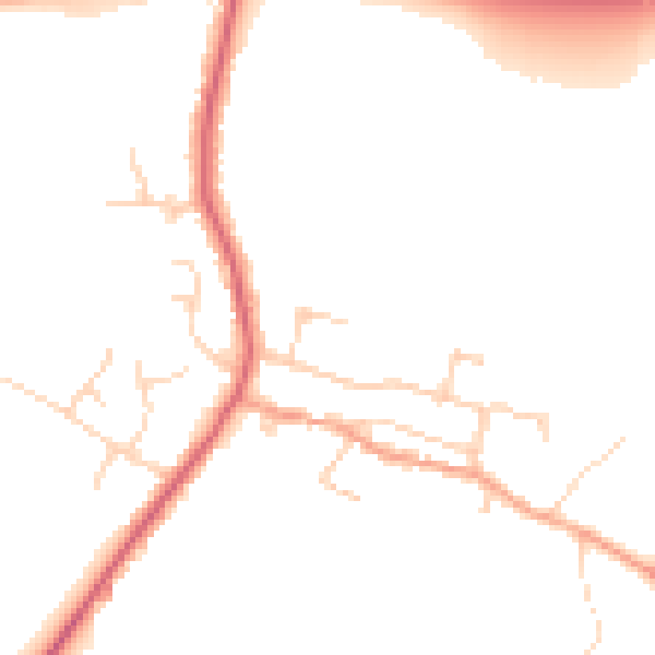 Daytime road noise heatmap for PE7 3AP
