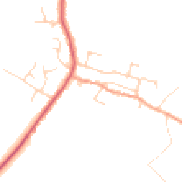 Daytime road noise heatmap for PE7 3AQ