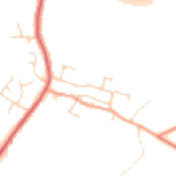 Daytime road noise heatmap for PE7 3AR