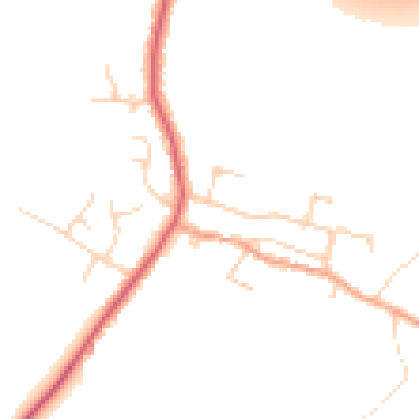 Daytime road noise heatmap for PE7 3AW