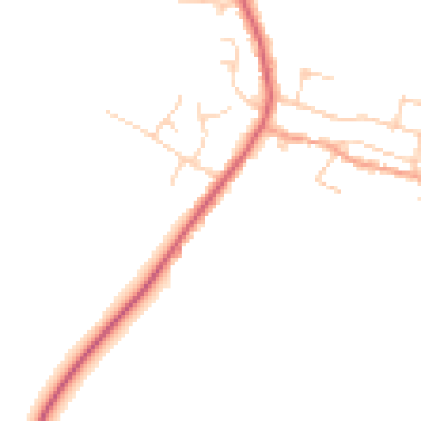 Daytime road noise heatmap for PE7 3AY