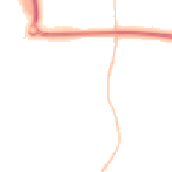 Night-time road noise heatmap for PE7 3BP