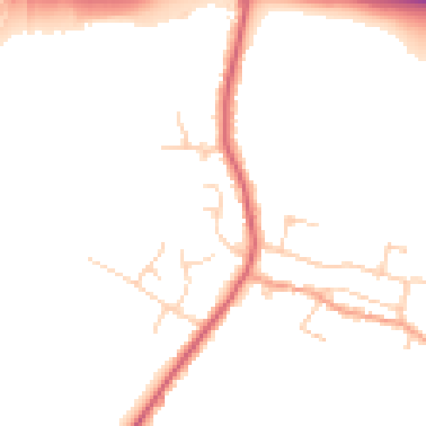 Daytime road noise heatmap for PE7 3BU