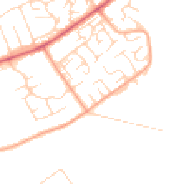 Daytime road noise heatmap for PE7 3HD