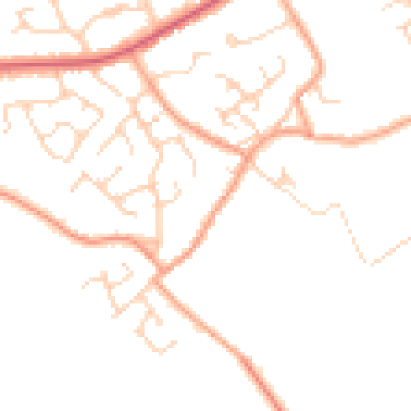Daytime road noise heatmap for PE7 3LB