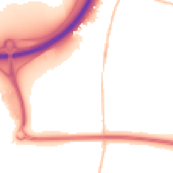 Night-time road noise heatmap for PE7 3NL