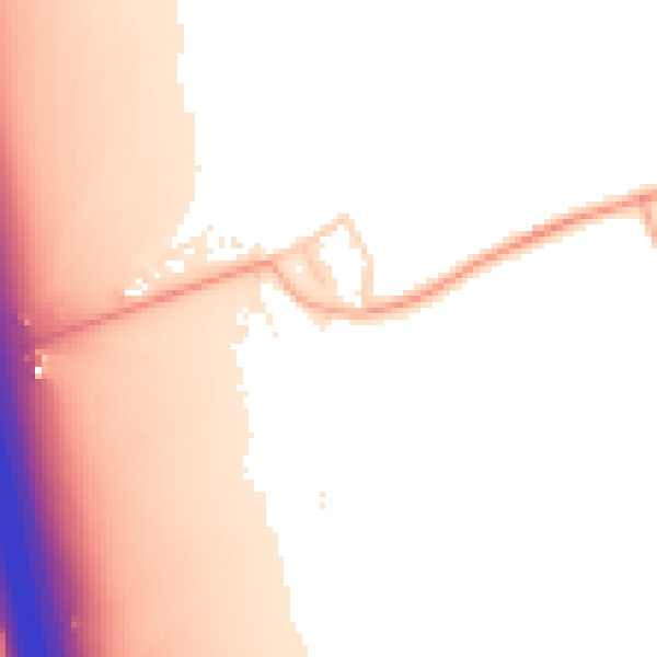 Daytime road noise heatmap for PE7 3QL