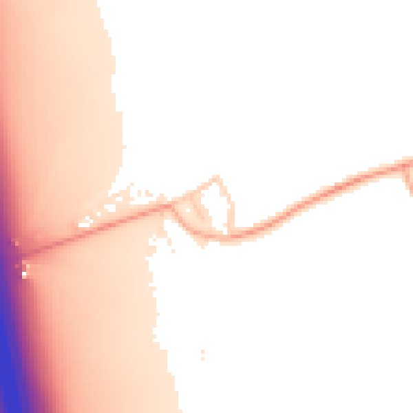 Daytime road noise heatmap for PE7 3QP