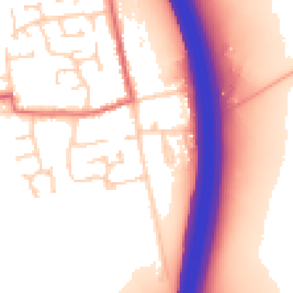 Daytime road noise heatmap for PE7 3RA
