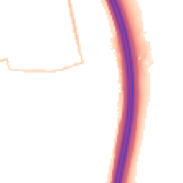 Night-time road noise heatmap for PE7 3RA