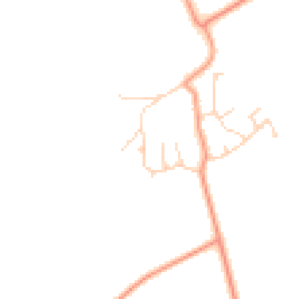 Daytime road noise heatmap for PE7 3SX
