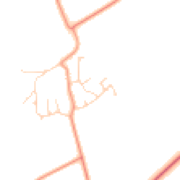 Daytime road noise heatmap for PE7 3TH