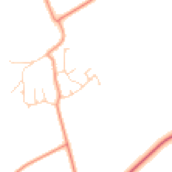 Daytime road noise heatmap for PE7 3TU