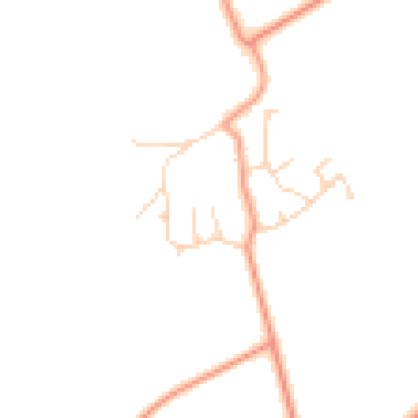 Daytime road noise heatmap for PE7 3TY