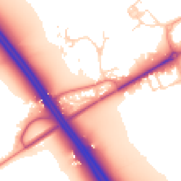 Daytime road noise heatmap for PE7 3UP