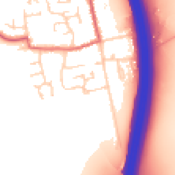 Daytime road noise heatmap for PE7 3XB
