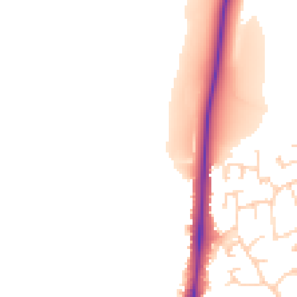 Daytime road noise heatmap for PE7 7AD