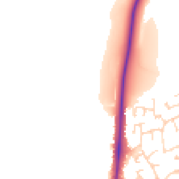Daytime road noise heatmap for PE7 7AE