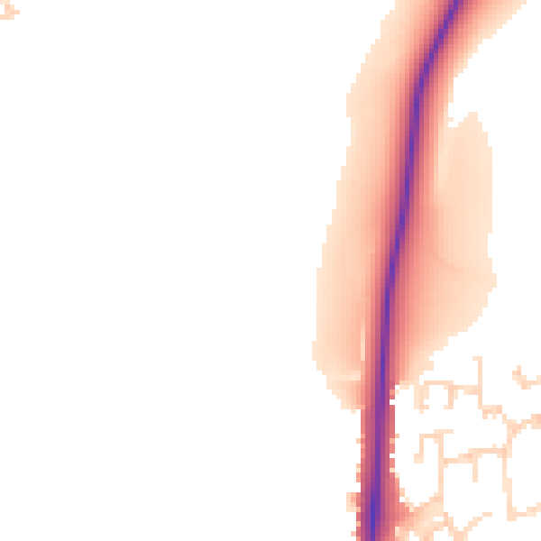 Daytime road noise heatmap for PE7 7AH