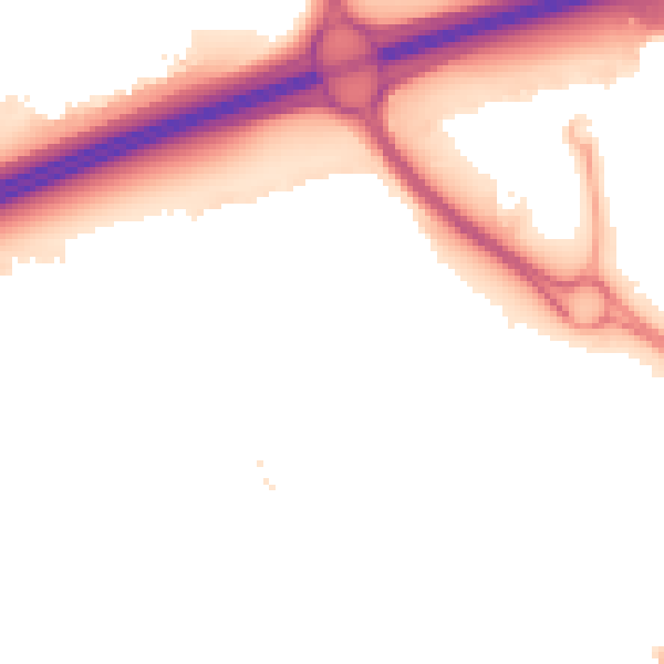 Night-time road noise heatmap for PE7 8AL