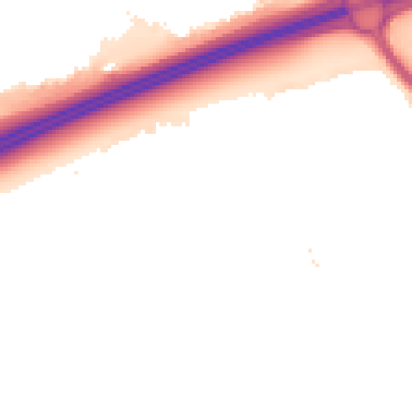 Night-time road noise heatmap for PE7 8AZ