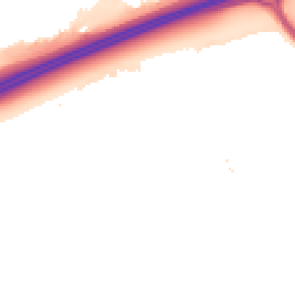 Night-time road noise heatmap for PE7 8BY