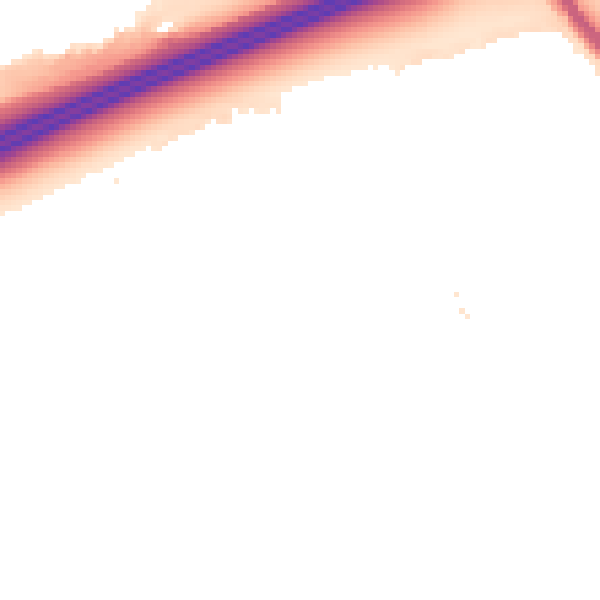 Night-time road noise heatmap for PE7 8DN