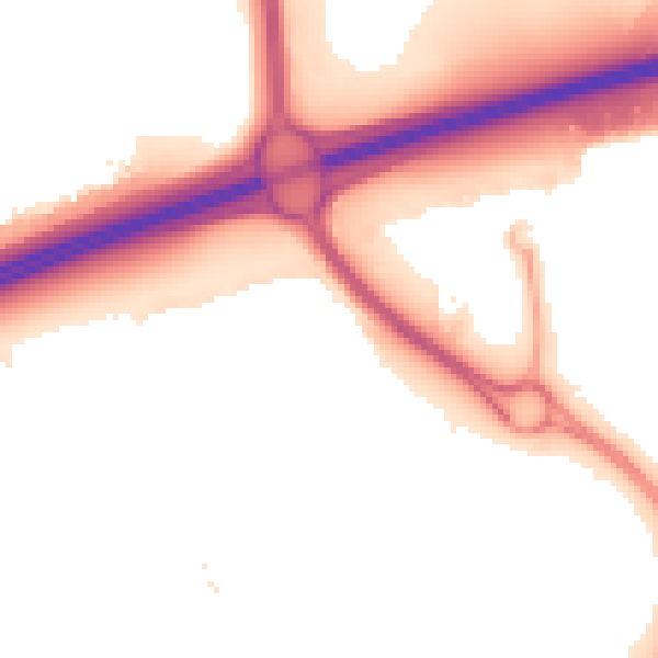 Night-time road noise heatmap for PE7 8EE