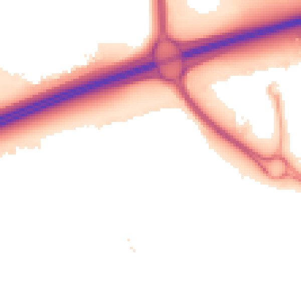 Night-time road noise heatmap for PE7 8EF