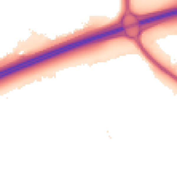 Night-time road noise heatmap for PE7 8FB