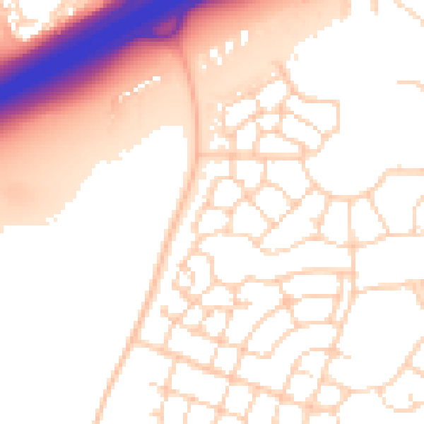 Daytime road noise heatmap for PE7 8FX